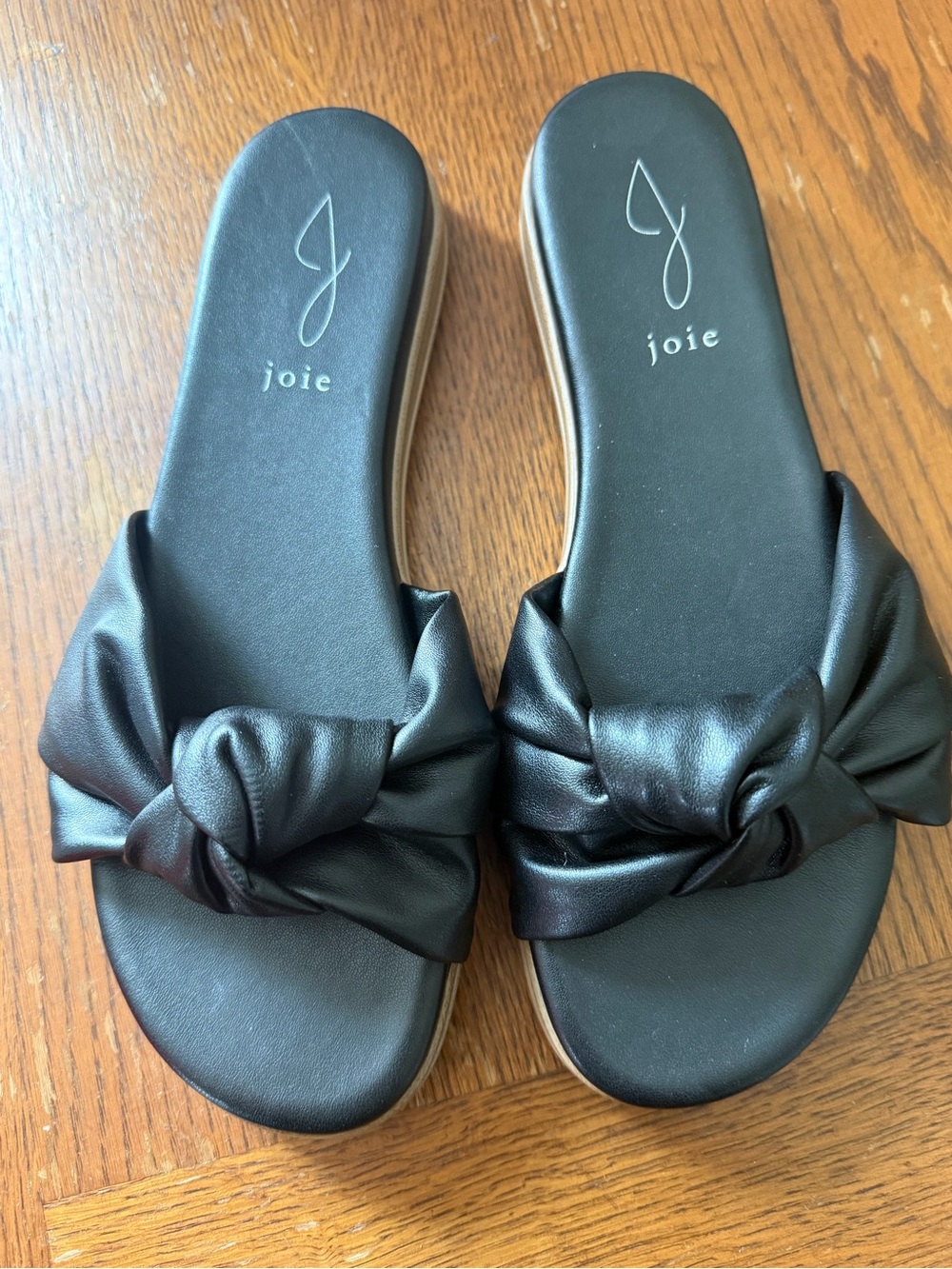 Joie Cecelia Black Knotted Slide Sandals Sz 8.5